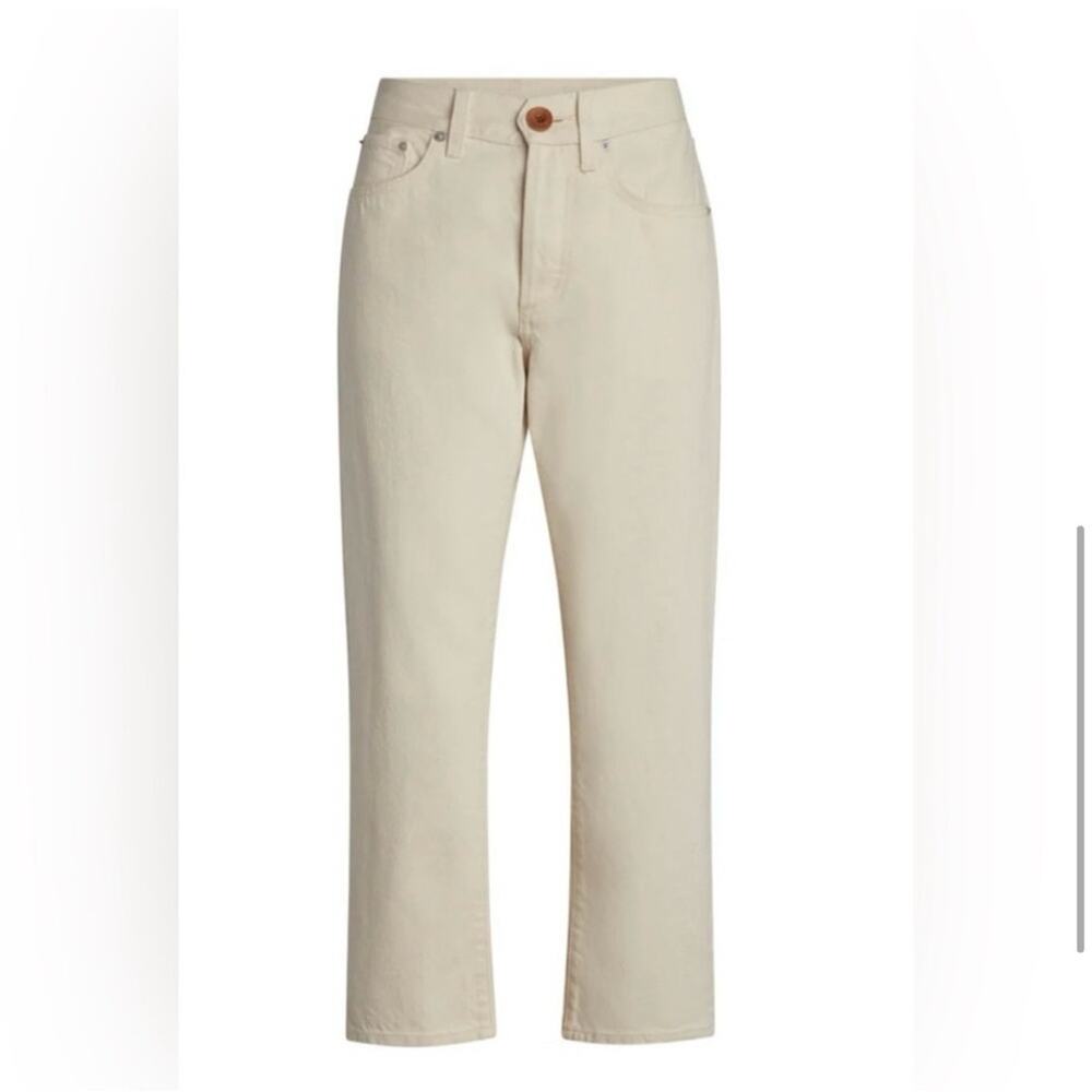 Daily Blue By AG Hype Straight Leg Ankle Crop Jeans High Rise Cotton Bone 27
